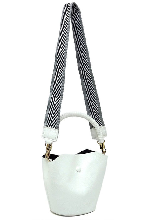 Fashion Bucket Crossbody Bag with Guitar Strap