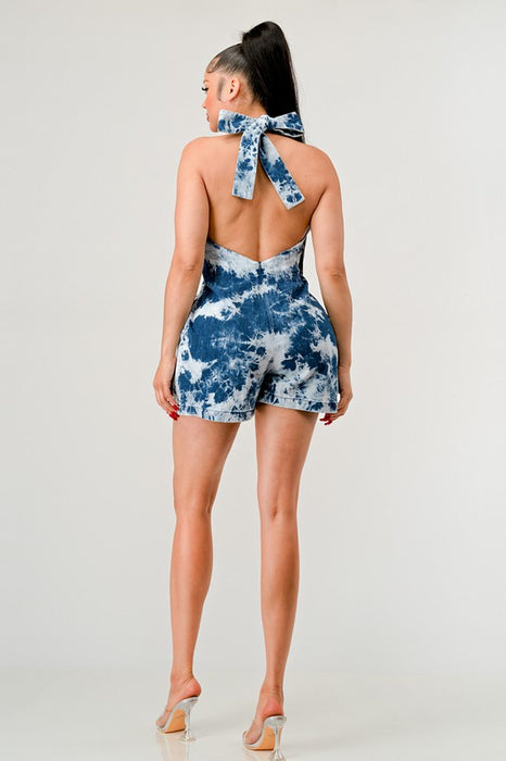 Athina tie dye short casual romper