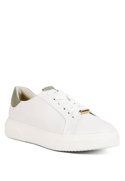 Schick Lace Up Leather Sneakers
