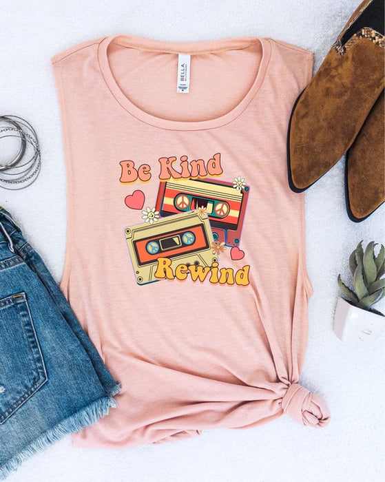 Be Kind Rewind Graphic Print Muscle Tank