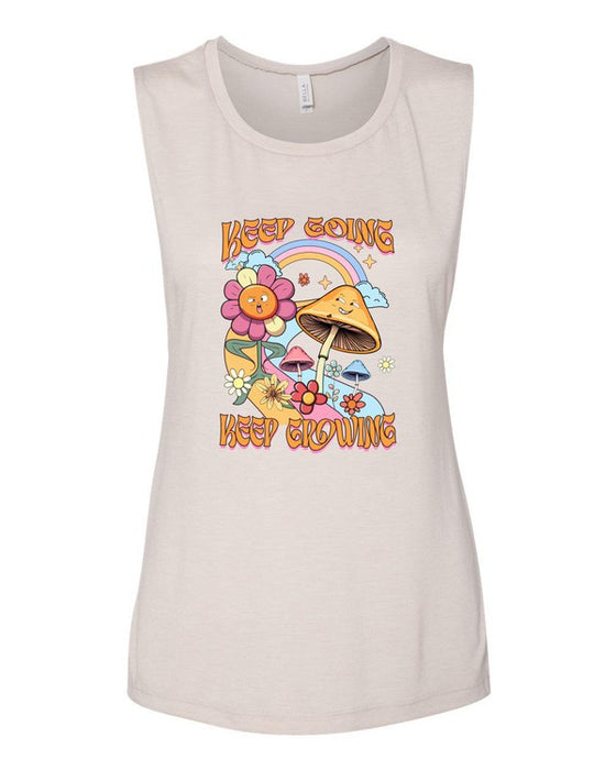 Keep Going Keep Growing Graphic Print Muscle Tank