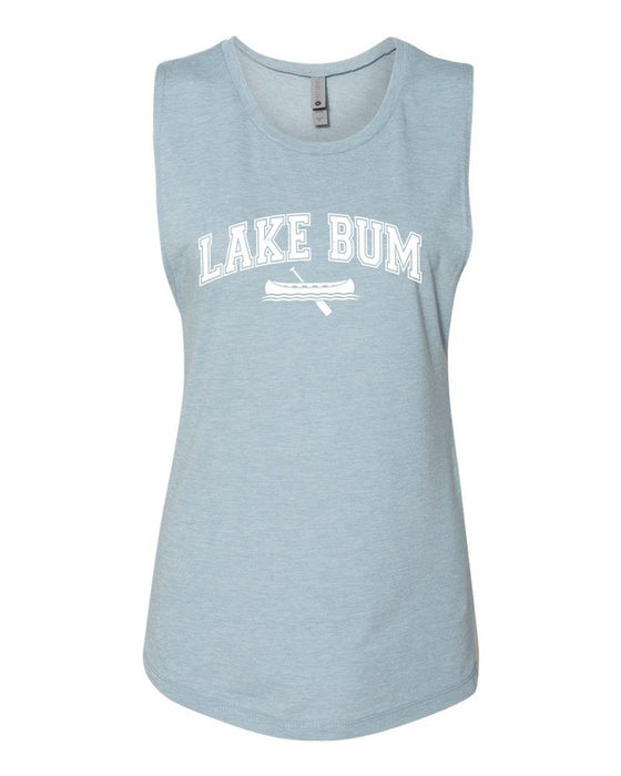 Lake Bum with Boat Graphic Muscle Tank