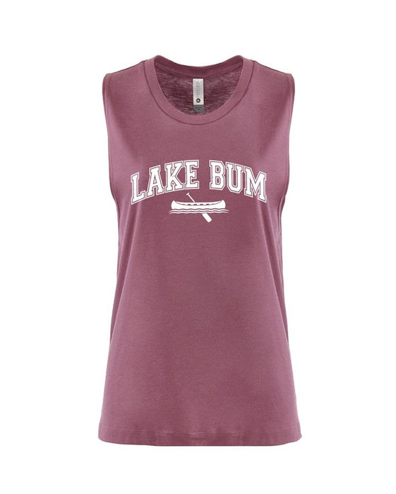 Lake Bum with Boat Graphic Muscle Tank