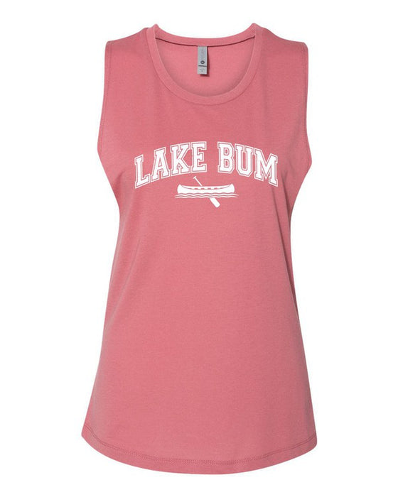 Lake Bum with Boat Graphic Muscle Tank