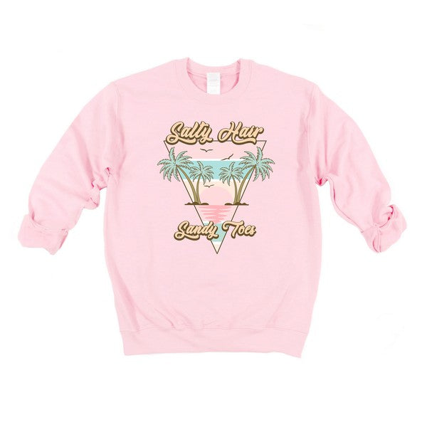 Salty Hair Sandy Toes Triangle Graphic Sweatshirt