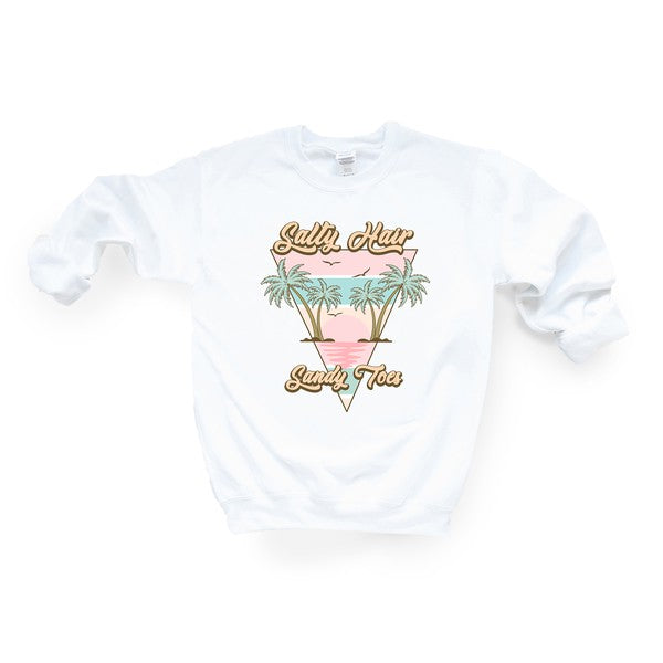 Salty Hair Sandy Toes Triangle Graphic Sweatshirt