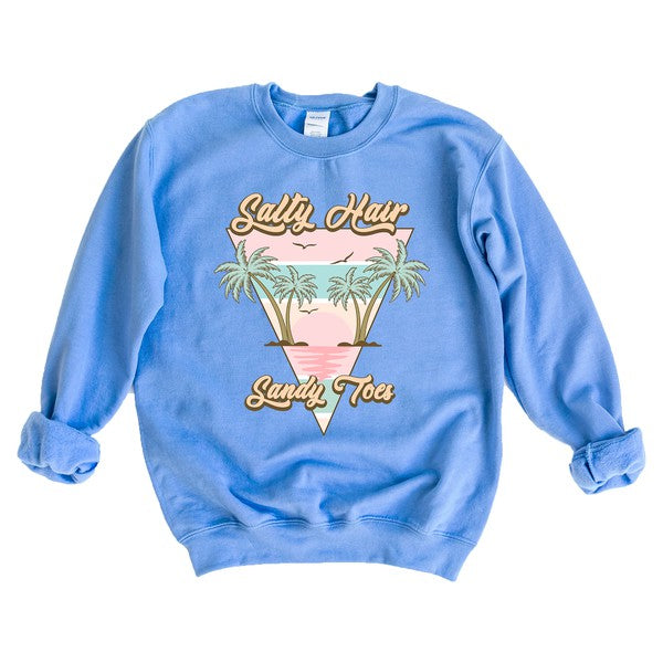 Salty Hair Sandy Toes Triangle Graphic Sweatshirt