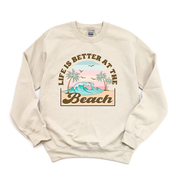 Better At The Beach Wave Graphic Sweatshirt