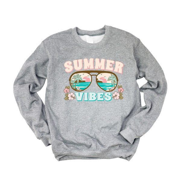 Summer Vibes Beach Graphic Sweatshirt