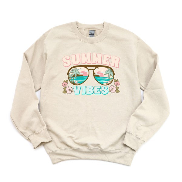 Summer Vibes Beach Graphic Sweatshirt