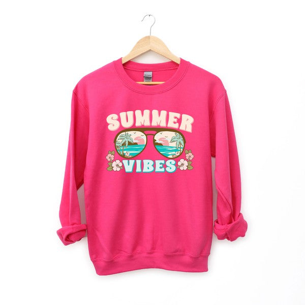 Summer Vibes Beach Graphic Sweatshirt