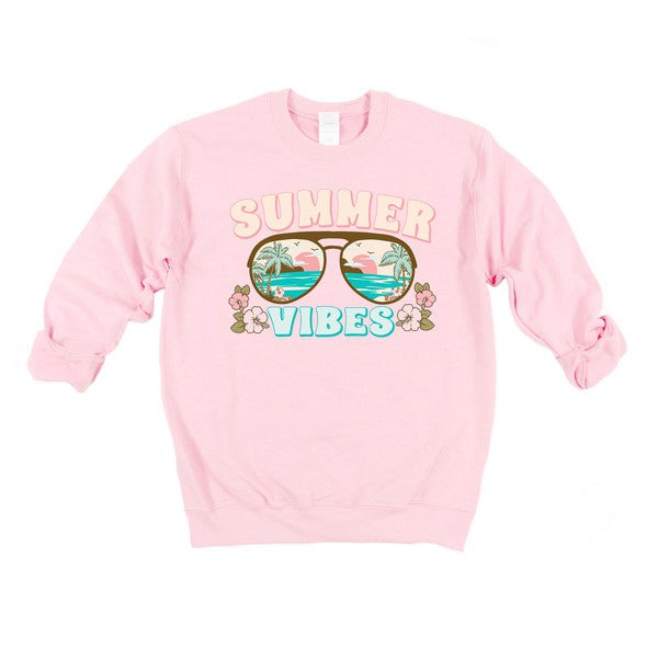 Summer Vibes Beach Graphic Sweatshirt