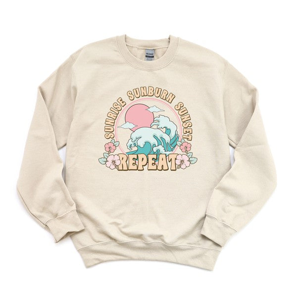 Sunrise Sunburn Sunset Repeat Graphic Sweatshirt