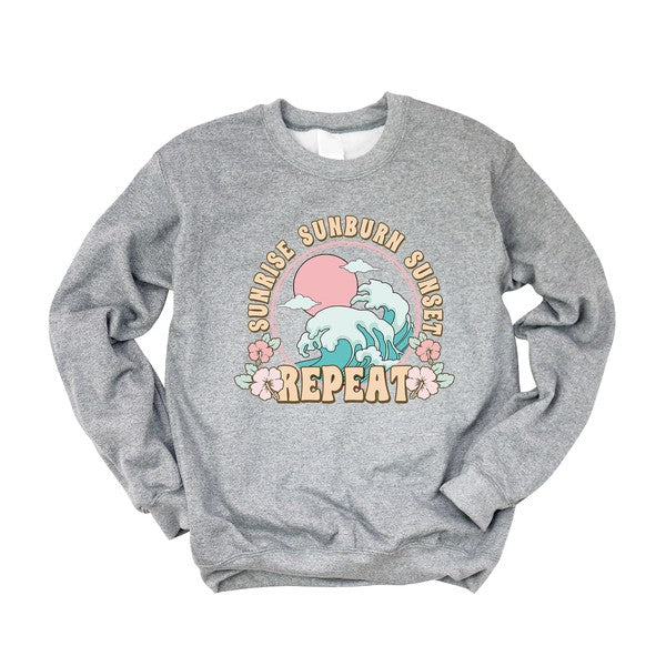 Sunrise Sunburn Sunset Repeat Graphic Sweatshirt