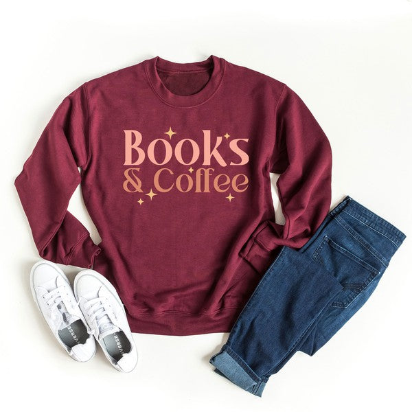 Books And Coffee Stars Graphic Sweatshirt