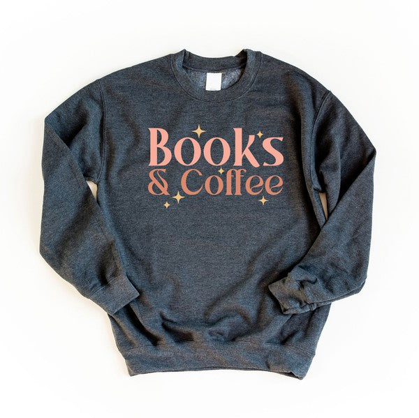 Books And Coffee Stars Graphic Sweatshirt