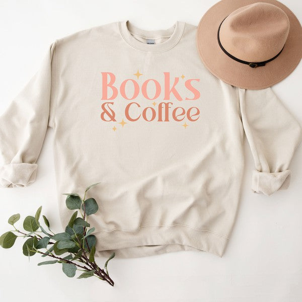 Books And Coffee Stars Graphic Sweatshirt