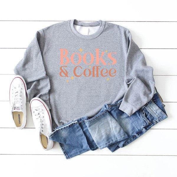 Books And Coffee Stars Graphic Sweatshirt