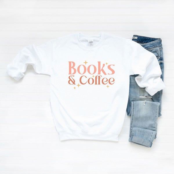 Books And Coffee Stars Graphic Sweatshirt