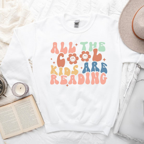 Cool Kids Are Reading Colorful Graphic Sweatshirt