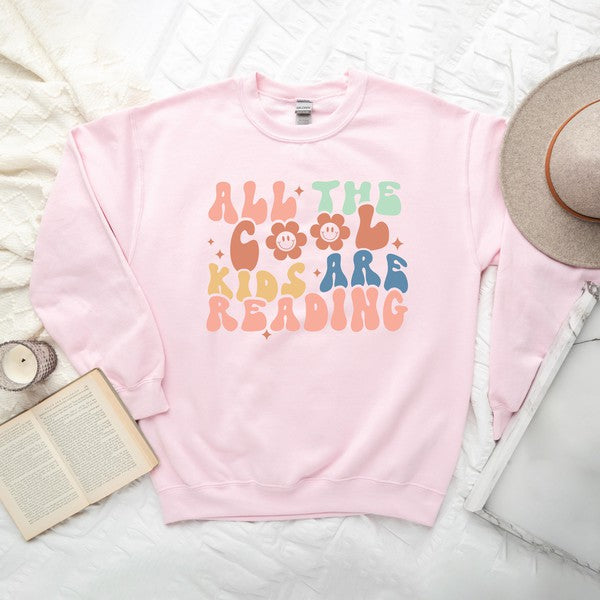 Cool Kids Are Reading Colorful Graphic Sweatshirt