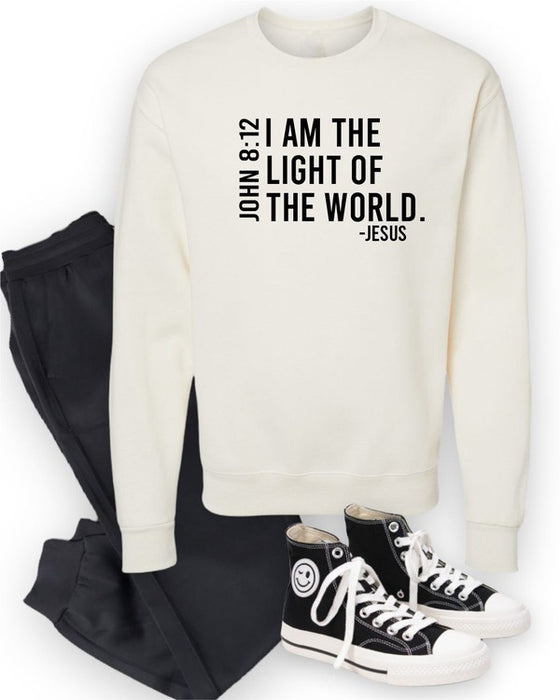 I AM THE LIGHT OF THE WORLD Graphic Sweatshirt