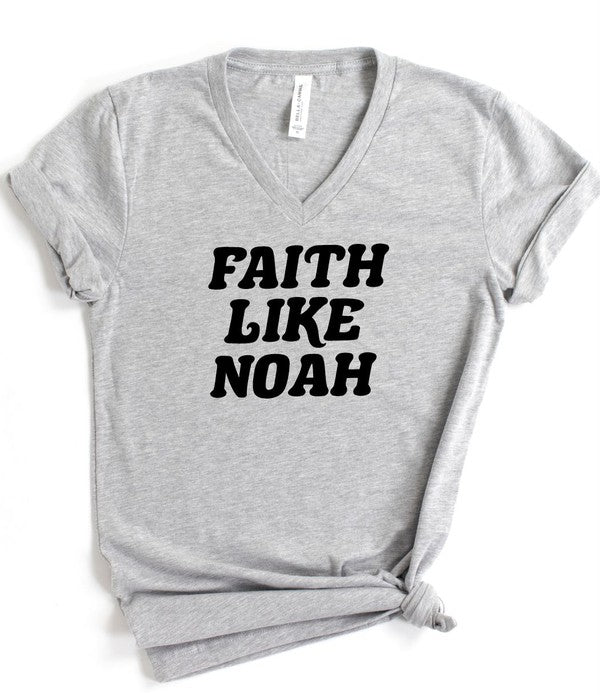 Faith Like Noah Graphic V Neck Softstyle Tee