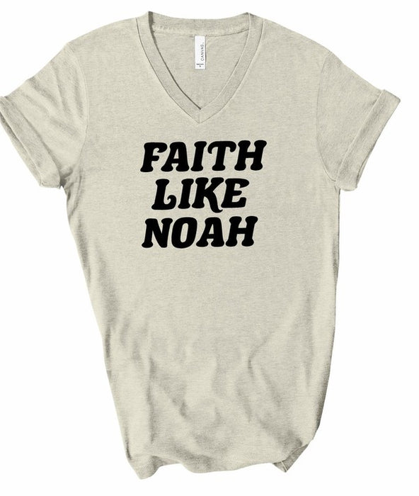 Faith Like Noah Graphic V Neck Softstyle Tee