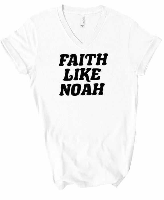 Faith Like Noah Graphic V Neck Softstyle Tee