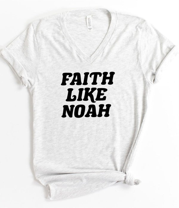 Faith Like Noah Graphic V Neck Softstyle Tee