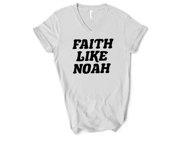 Faith Like Noah Graphic V Neck Softstyle Tee