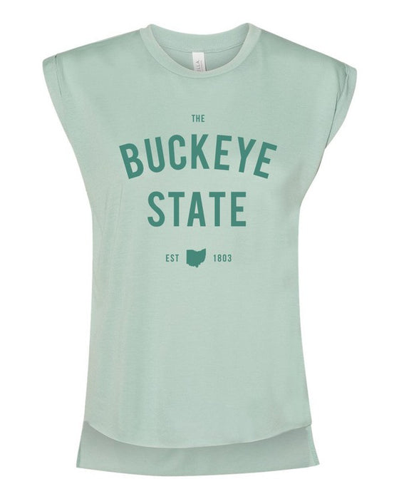 The Buckeye State Ohio Graphic Rolled Cuff Tank