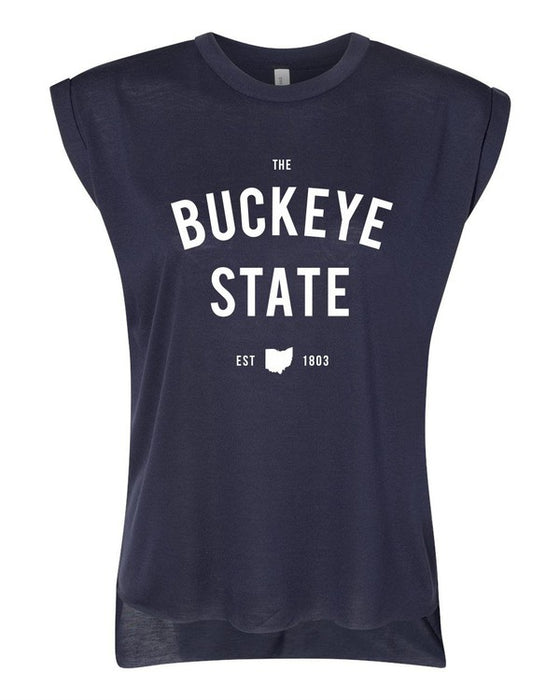 The Buckeye State Ohio Graphic Rolled Cuff Tank