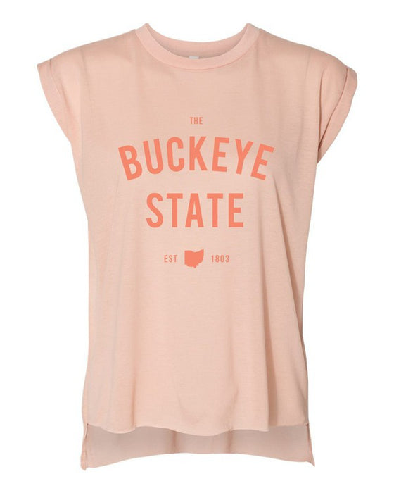 The Buckeye State Ohio Graphic Rolled Cuff Tank