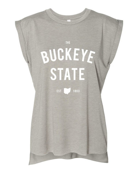 The Buckeye State Ohio Graphic Rolled Cuff Tank