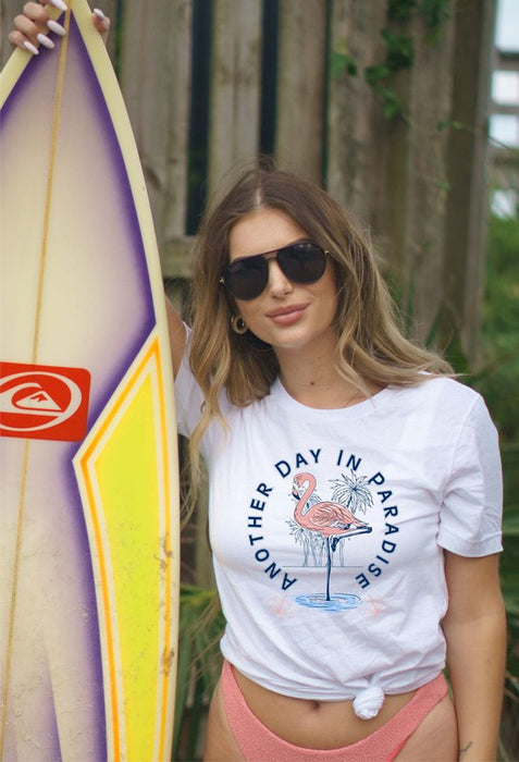 Another Day in Paradise Flamingo Graphic Tee