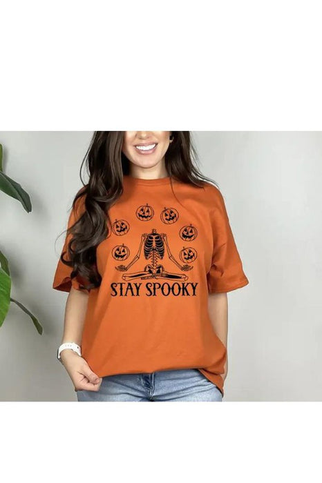 Stay Spooky Pumpkin Head Plus Graphic Tee