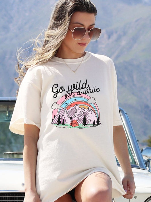 Go Wild For Awhile Graphic Boutique Tee Shirt