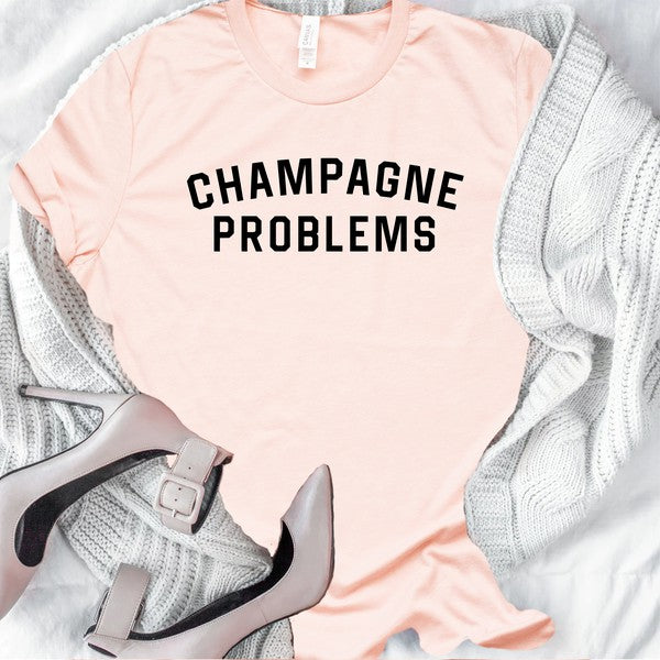 Champagne Problems Graphic Crew Neck Tee