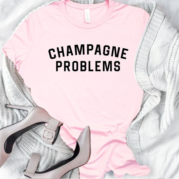 Champagne Problems Graphic Crew Neck Tee