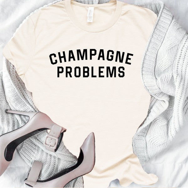 Champagne Problems Graphic Crew Neck Tee