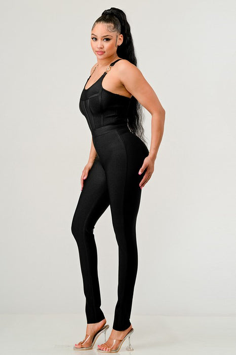 BODYCON BANDAGE JUMPSUIT