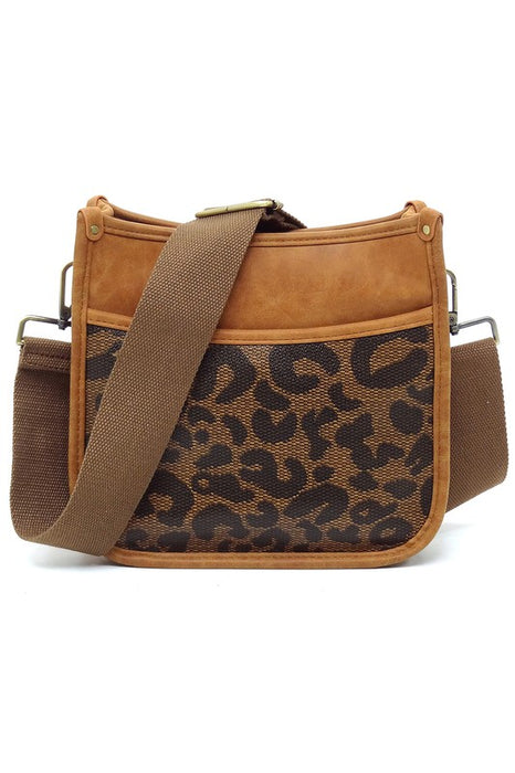 Leopard Colorblock Hobo Crossbody Bag