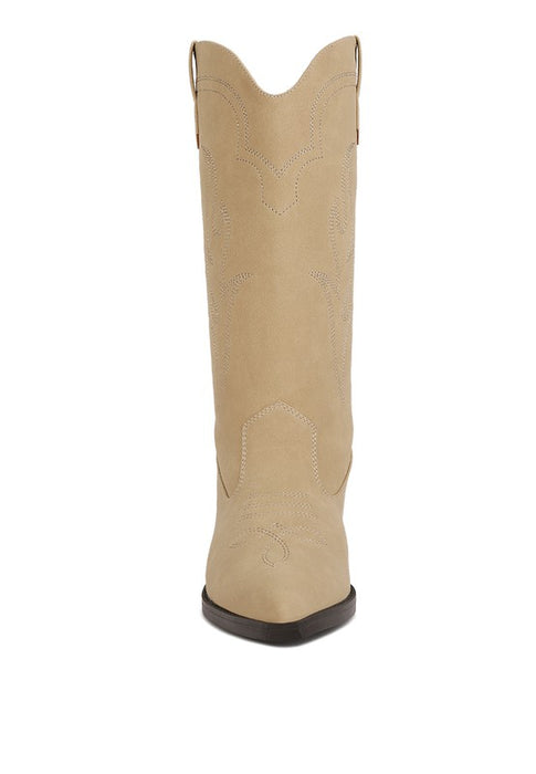 Ginni Embroidered Calf Boots