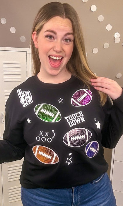 Football Sparkle Boyfriend Long Sleeve