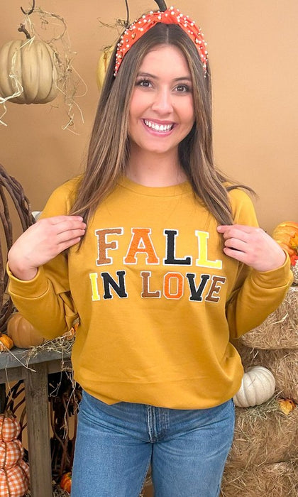 Soft Ideal Chenille Fall in Love Sweatshirt