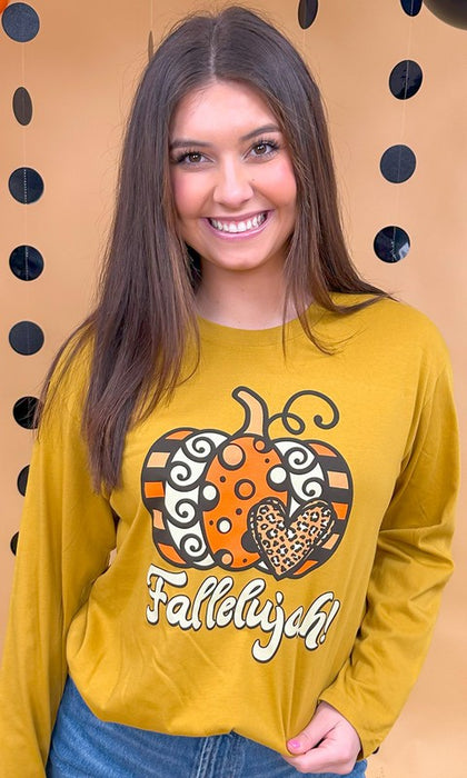 Fallelujah Graphic Boyfriend Long Sleeve T-Shirt