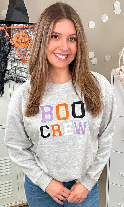 Soft Ideal Chenille Boo Crew Graphic Sweatshirt