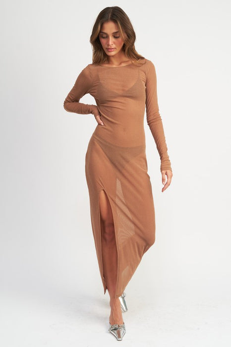 GLITTER MESH MAXI DRESS E2G World GLITTER MESH MAXI DRESS E2G World