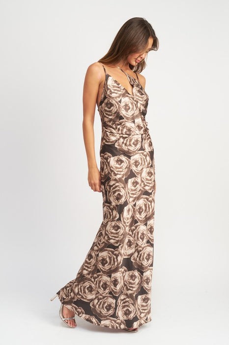 ASYMMETRICAL NECK MAXI DRESS